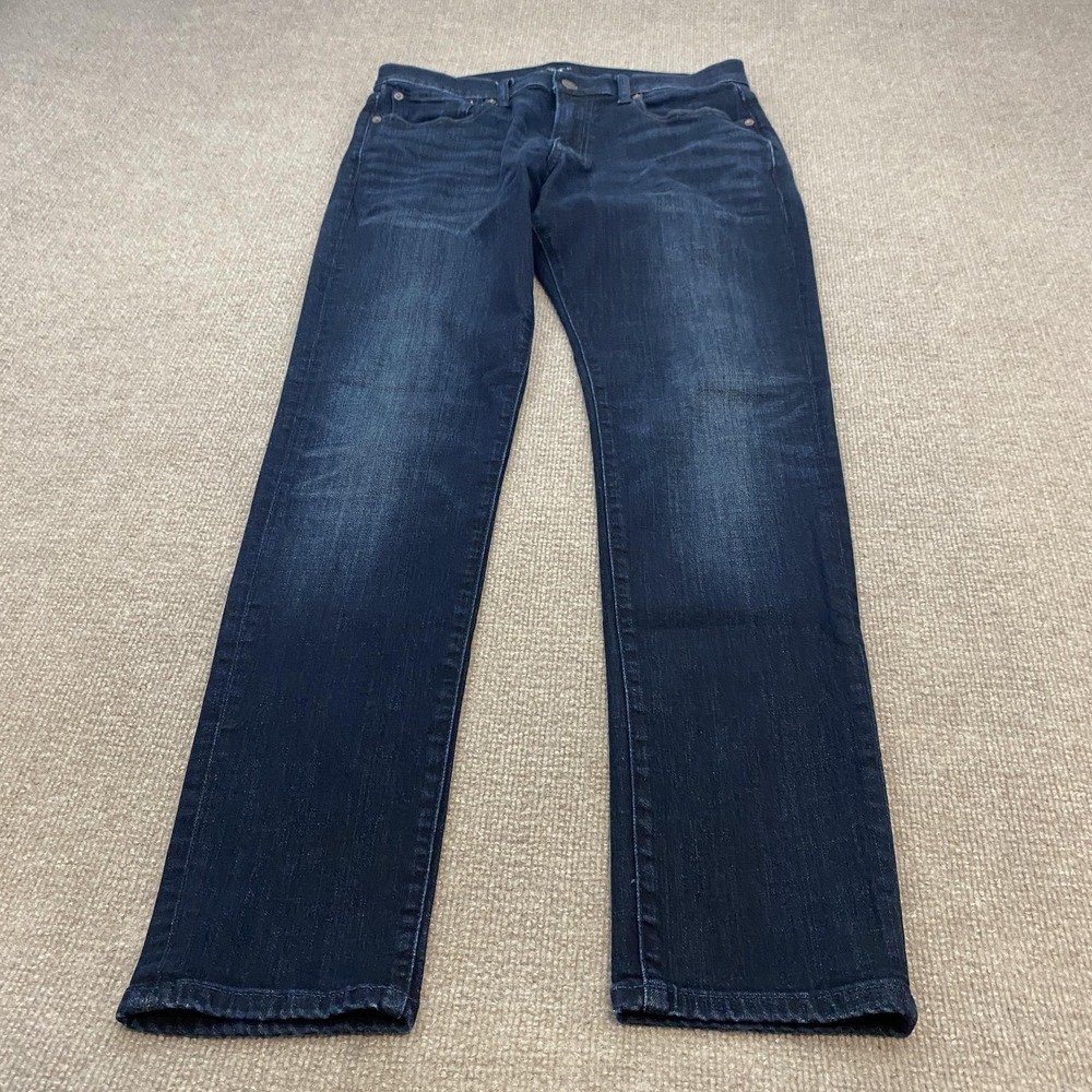 Lucky Brand Jeans Mens 32x32 Blue Dark Wash Regular Straight Stretch Denim